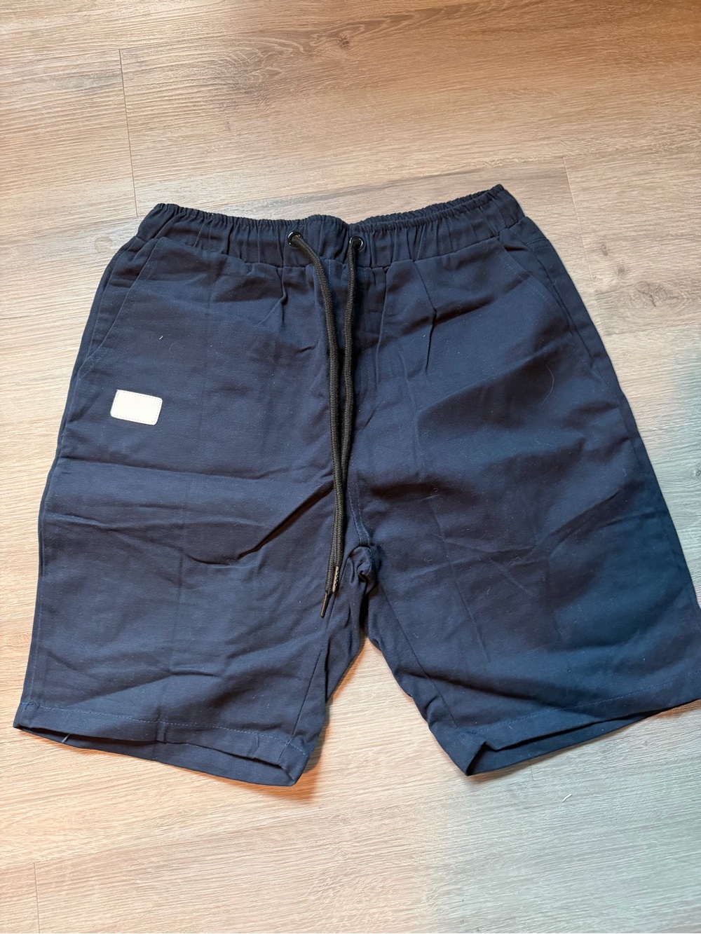SHEIN Men’s Navy Blue Drawstring Shorts - Small